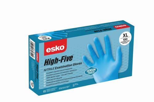 Esko Nitrile Disposable Gloves XL Blue Pack of 100