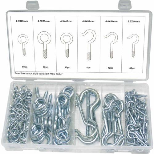 Swordfish Eye & Hook Screw Assortment 151 Piece Pack of 151