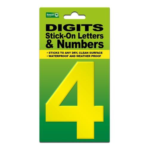 Classic Sign High Visibility Digit 80mm Yellow 80mm-HV-YEL-4