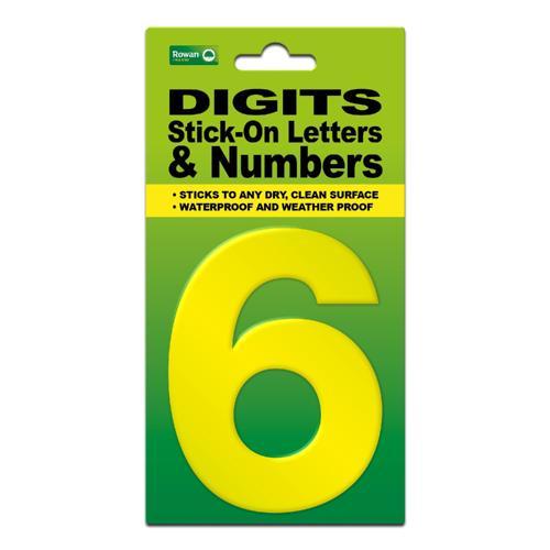 Classic Sign High Visibility Digit 80mm Yellow 80mm-HV-YEL-6