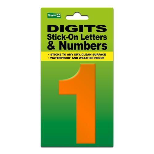 Classic Sign High Visibility Digit 80mm Orange 80mm-HV-ORAN-1