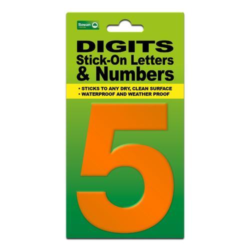 Classic Sign High Visibility Digit 80mm Orange 80mm-HV-ORAN-5