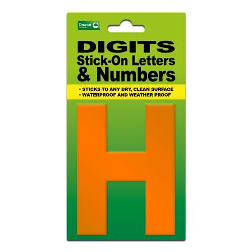Classic Sign High Visibility Digit 80mm Orange 80mm-HV-ORAN-H