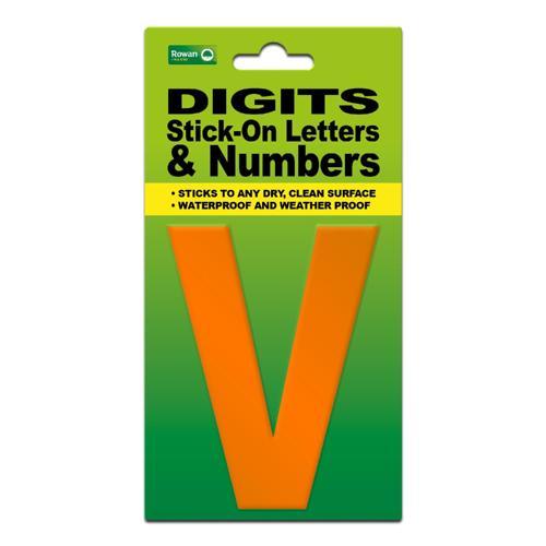 Classic Sign High Visibility Digit 80mm Orange 80mm-HV-ORAN-V