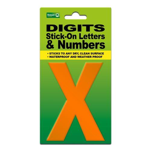 Classic Sign High Visibility Digit 80mm Orange 80mm-HV-ORAN-X