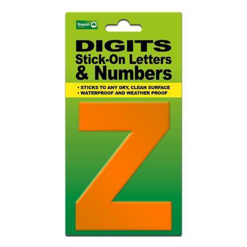 Classic Sign High Visibility Digit 80mm Orange 80mm-HV-ORAN-Z