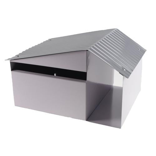 Mail Boss Edendale Metal Letterbox 210mm 335mm 270mm White/Grey