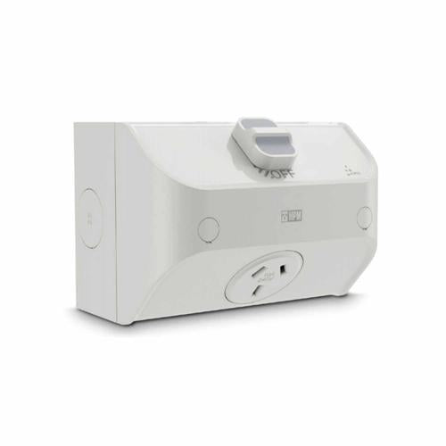 HPM Aqua Weatherproof Single Powerpoint 10 Amp Misty Grey