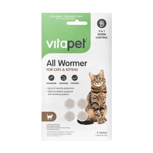 Vitapet 3 In 1 All Wormer Cat Treatment Pack of 4