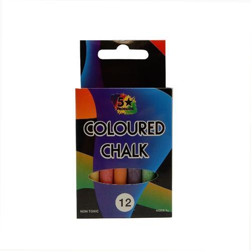Five Star Coloured Chalk 12 Piece Pack of 12