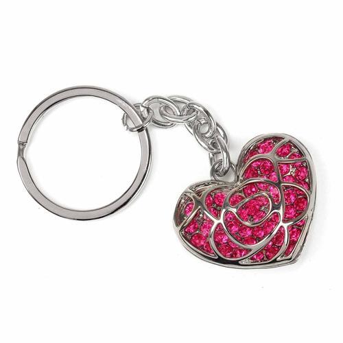HY-KO Key Ring Heart Pink/Silver