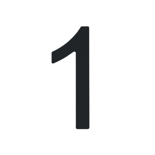 Elements Hardware Self-Adhesive Numeral #1 76mm Electroplate Black