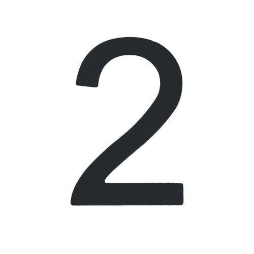 Elements Hardware Self-Adhesive Numeral #2 76mm Electroplate Black