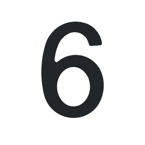 Elements Hardware Self-Adhesive Numeral #6 76mm Electroplate Black