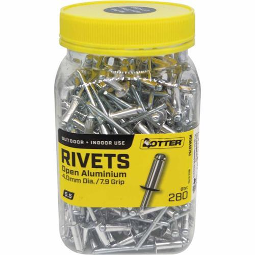 Otter Blind Rivets 5.5 Jar Of 280 Aluminium Pack of 280