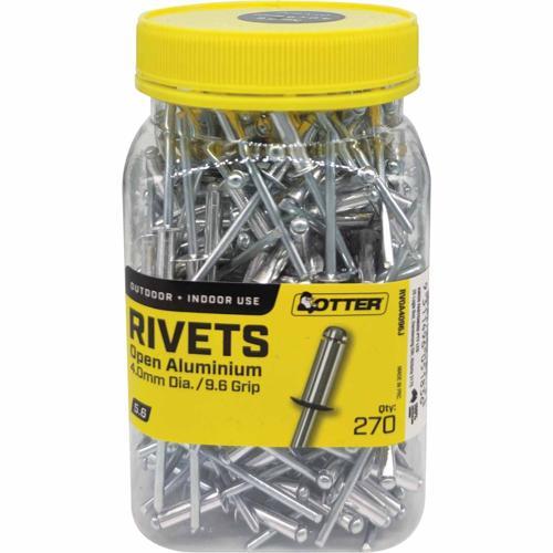 Otter Blind Rivets 5.6 Jar Of 270 Aluminium Pack of 270