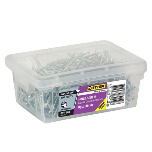 Otter Hinge Screws 8g X 30mm Pack of 500 Zinc Plated
