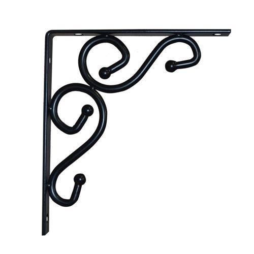 Carinya Heavy Duty Scroll Bracket 200x180x20x4mm Black