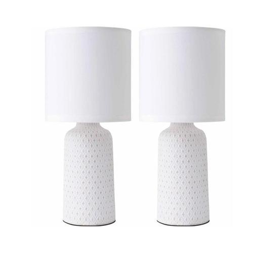 Orbit Lighting Table Lamp 2 X 60 Watt White Pack of 2