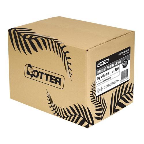 Otter Decking Screws 8g X 65mm Pack of 500 Stainless Steel
