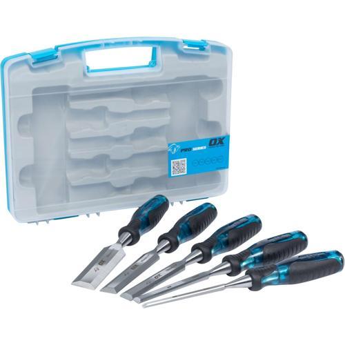 Ox Pro 5 Piece Wood Chisel Set.