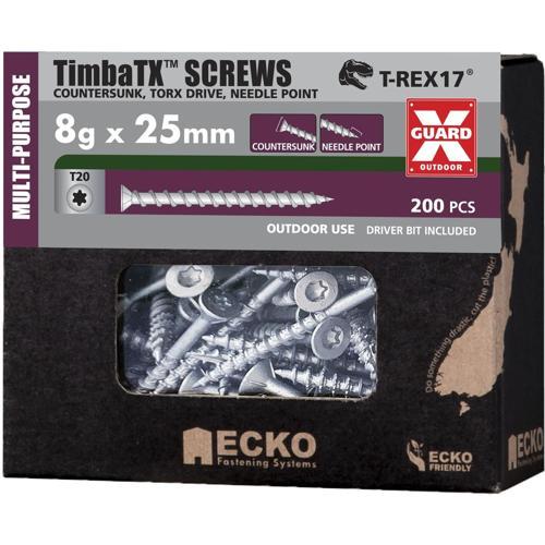 Ecko Timba TX TimbaTX Multi-Purpose Screws XGuard 8g-10 X 25mm Pack of 200