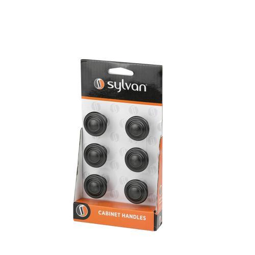 Sylvan Selden Cabinet Knob 25 X 33mm Antique Black Pack of 6