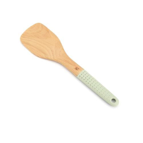 Kitchen Think Wooden Turner With Silicone Handle 76 X 299 X 11mm Green