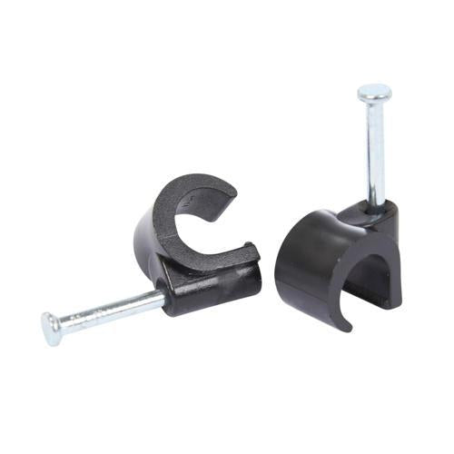 HPM Hook Cable Clips 8-10mm Black Pack of 20