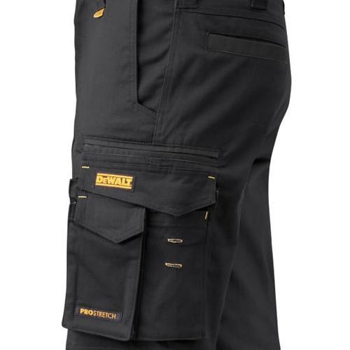 DeWALT Goldfields Pro Stretch Cuff Work Trousers 34 Black