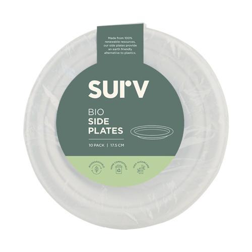 SURV Bio Side Plates 10 Pack White Pack of 10