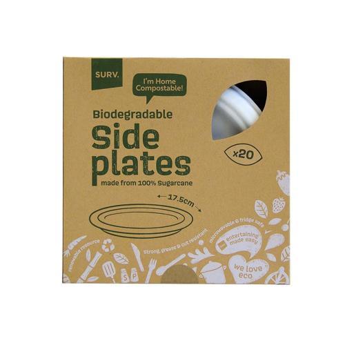 SURV Bio Side Plates 20 Pack White Pack of 20