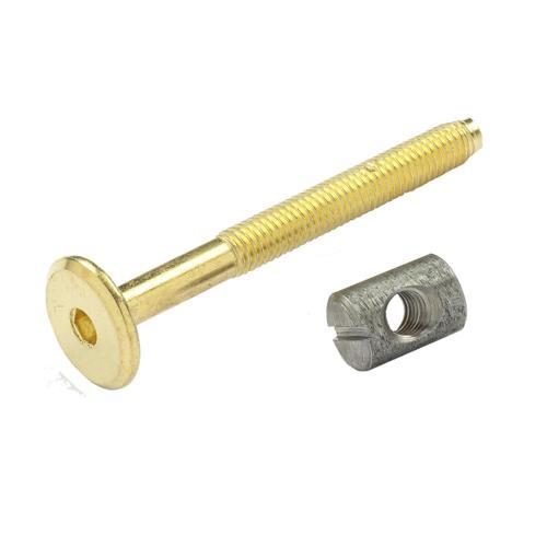 Hafele Joint Connector Bolt With Cross Dowel Nut M6x60mm Brass Pack of 10