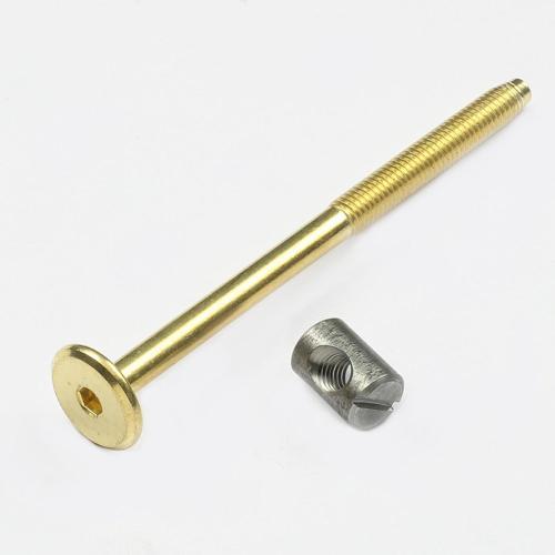 Hafele Joint Connector Bolt With Cross Dowel Nut M6X90mm Brass Pack of 10