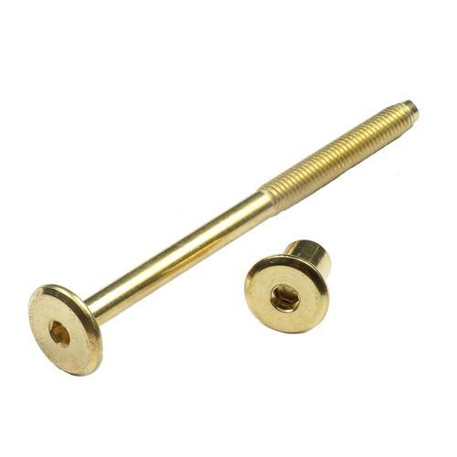 Hafele Joint Connector Bolt With Screw Cap M6X90mm Brass Pack of 10