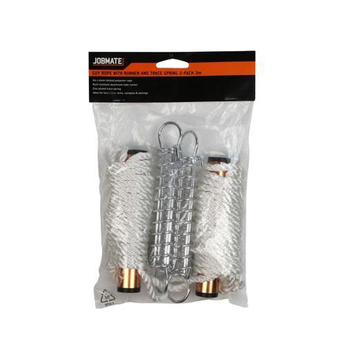 Jobmate Rope Spring Polyester Twist 3.2m X 5.69mm 2 Pack White Pack of 2