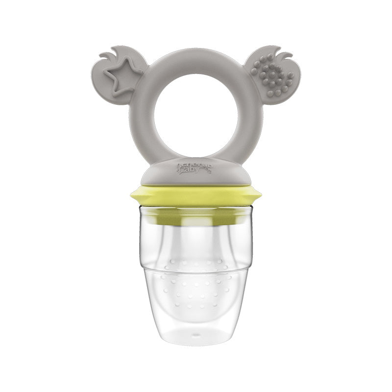 Cherub Silicone Fresh Food Feeder & Teether - Lemon & Grey