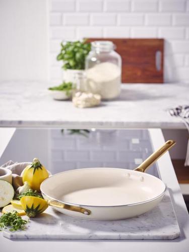 GreenPan Padova PFAS Free Frypan 32cm with Helper Handle Cream
