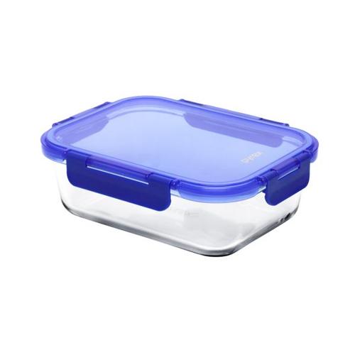Pyrex Lock N Store Rectangle Container with Blue Lid 1.05L