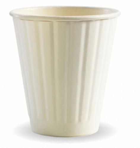 Cups Double Wall White 8oz 90mm 295ml Pack of 50(Biopak Bc-8Dww(90))