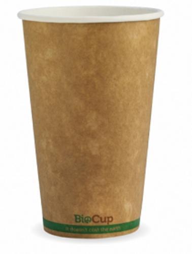Cup Single Wall Kraft 16oz 90mm 510ml Pack of 50 - Biopak