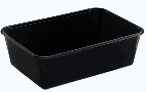 Food Containers PP Rectangle Black 750ml Pack of 50 - Bonson