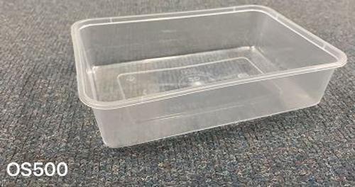 Food Containers PP Rectangle Clear 500ml Pack of 500(Crtbb500) - Osp