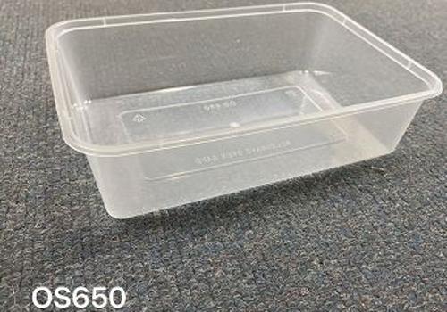 Food Containers PP Rectangle Clear 650ml Pack of 500(Crtbb650) - Osp
