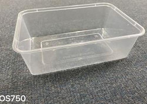 Food Containers PP Rectangle Clear 750ml Pack of 500(Crtbb750) - Osp
