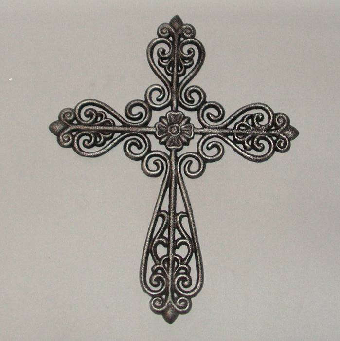 Cross - Wall Hanging - Cast Iron - Silver