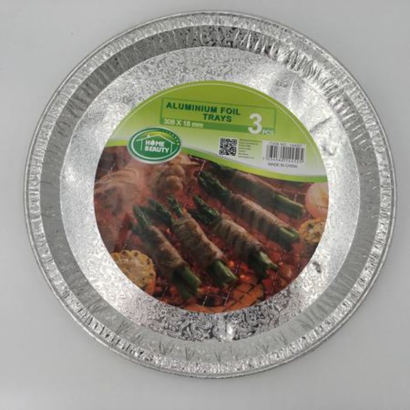 Aluminum foil trays, 308MM, 36pcs, ideal for cooking, catering, and BBQs with durable, heat-conductive design.