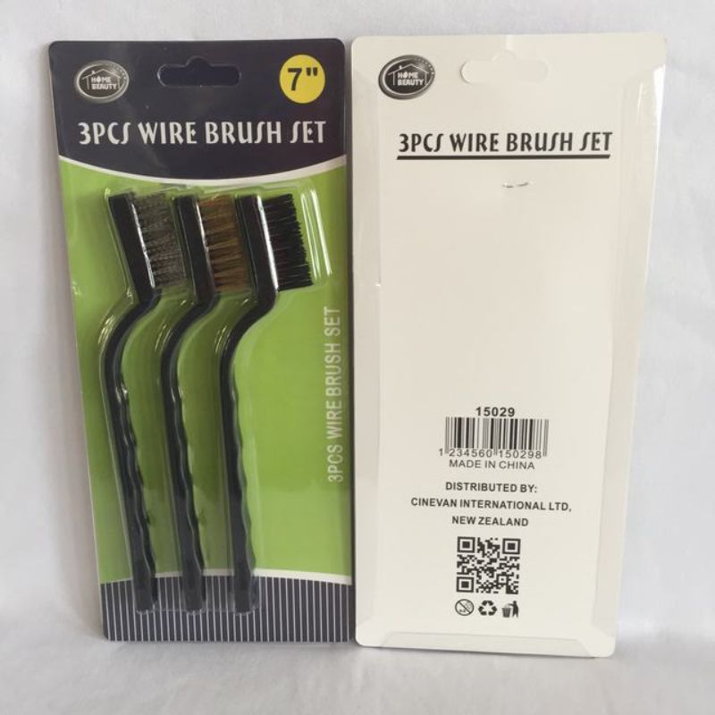 Three-pack of Smartfox NZ BBQ wire brushes with stainless steel bristles and ergonomic handles for effective grill cleaning.