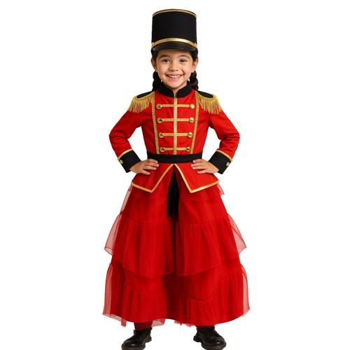Costume Nutcracker Solider Red Kids 7-9 Years