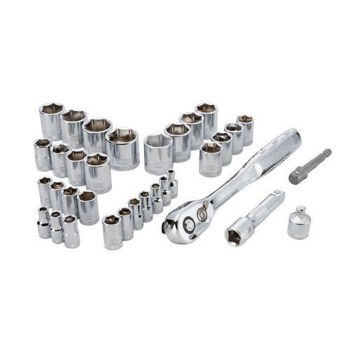 DeWALT 1/4 & 3/8 Drive Metric/SAE Socket Set 34 Piece